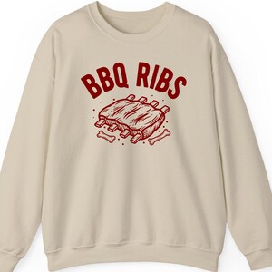 BBQ Ribs Sweatshirt Hoodie Shirt, Funny Barbecue Tee, Smoked Meat Lover Crewneck, Backyard Grill Master Gift, Summer Cookout Apparel