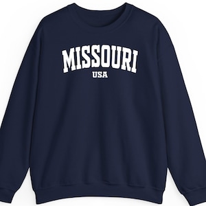 Missouri Sweatshirt Hoodie T-Shirt USA Vintage Minimalist College Style Missouri Shirt Retro Crewneck Unisex Gift For Her Gift For Him