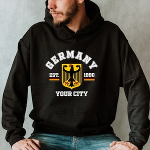 Custom Germany Sweatshirt Hoodie, Personalized Germany Pullover, Deutschland, Deutschland Flag, Berlin Hamburg Munich Frankfurt tee shirt