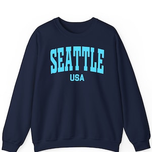 Seattle USA Crewneck sweatshirt tee shirt hoodie, College sweater, Seattle Gifts, Retro Seattle, Seattle Vacation gift, Vintage Seattle tee