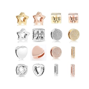 Neue 2024 Reflexions Charms passen für Pandora Mesh Armband, Rose gold Clip Charms, Reflections Armband Charm, S925 Sterling Silber für Armband