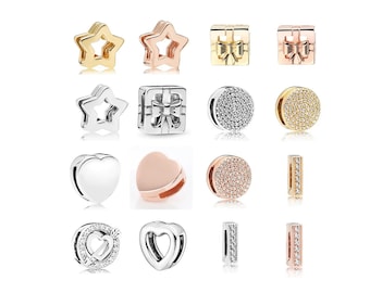 New 2024 Reflexions Charms fit for Pandora Mesh bracelet,Rose gold Clip Charms, Reflections bracelet Charm,S925 Sterling Silver for Bracelet