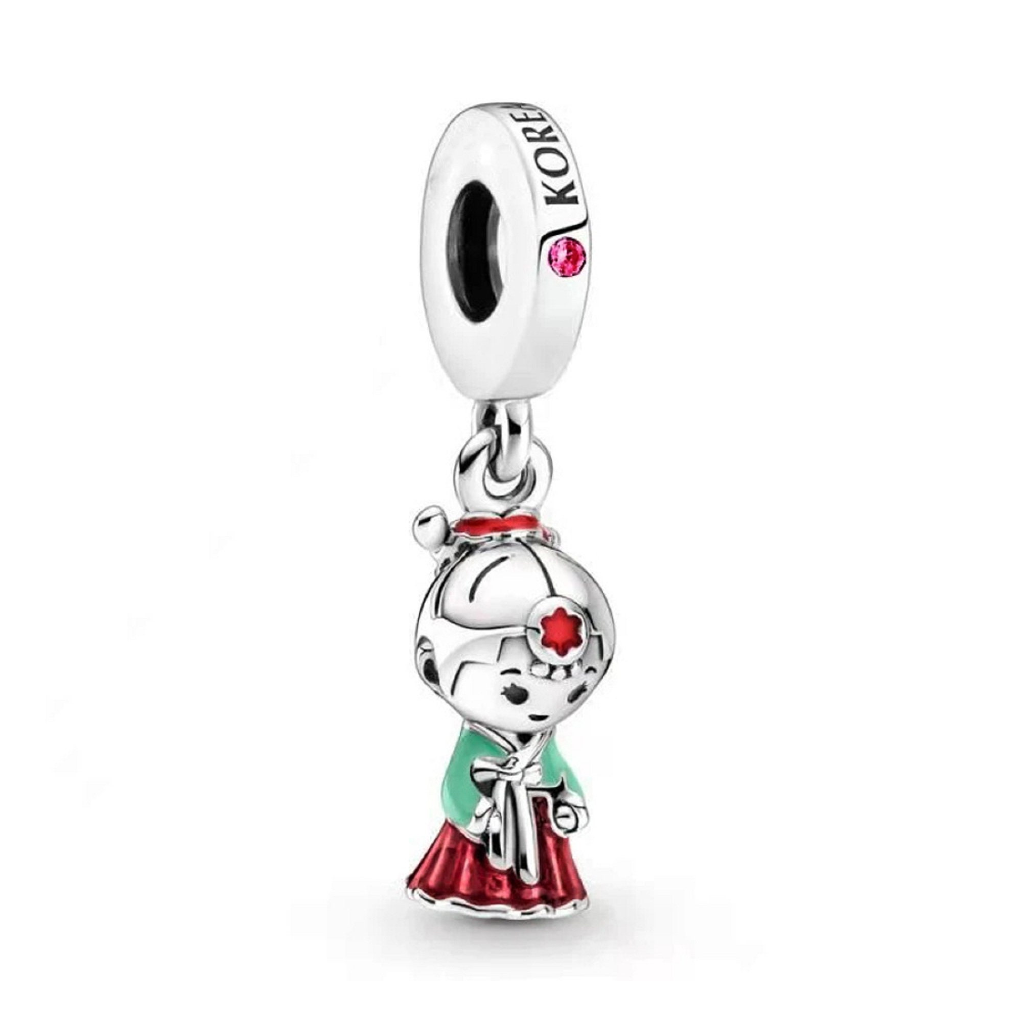 Travel Korean Ethnic Girl Charms Fits Pandora Bracelet S925 Sterling Silver Charm for Moments Bracelets Red Dangle Charms Gift Jewelry Etsy