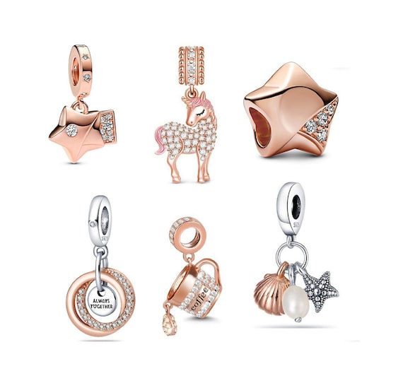 Rose Gold Charms for Original Pandora Bracelet Dear Star Cup Charms sterling Silver Beads Charms Fits for Bracelet Women Jewelry Love Gifts Etsy