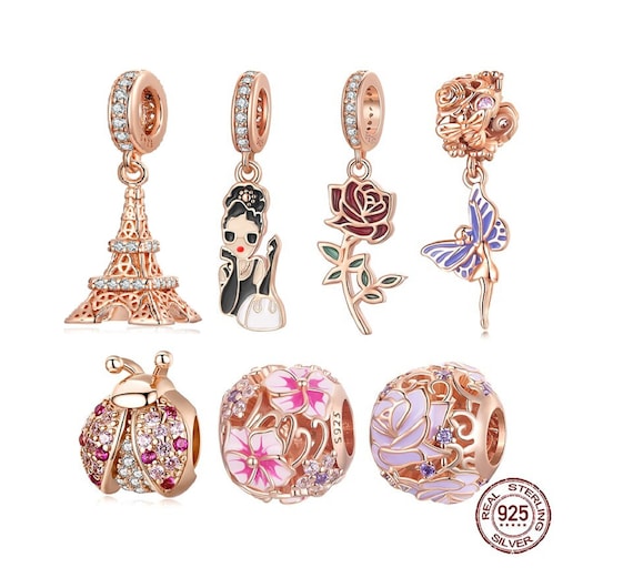 Pandora チャームセット ローズゴールド オリジナルパンドラブレスレット用ローズゴールドチャーム