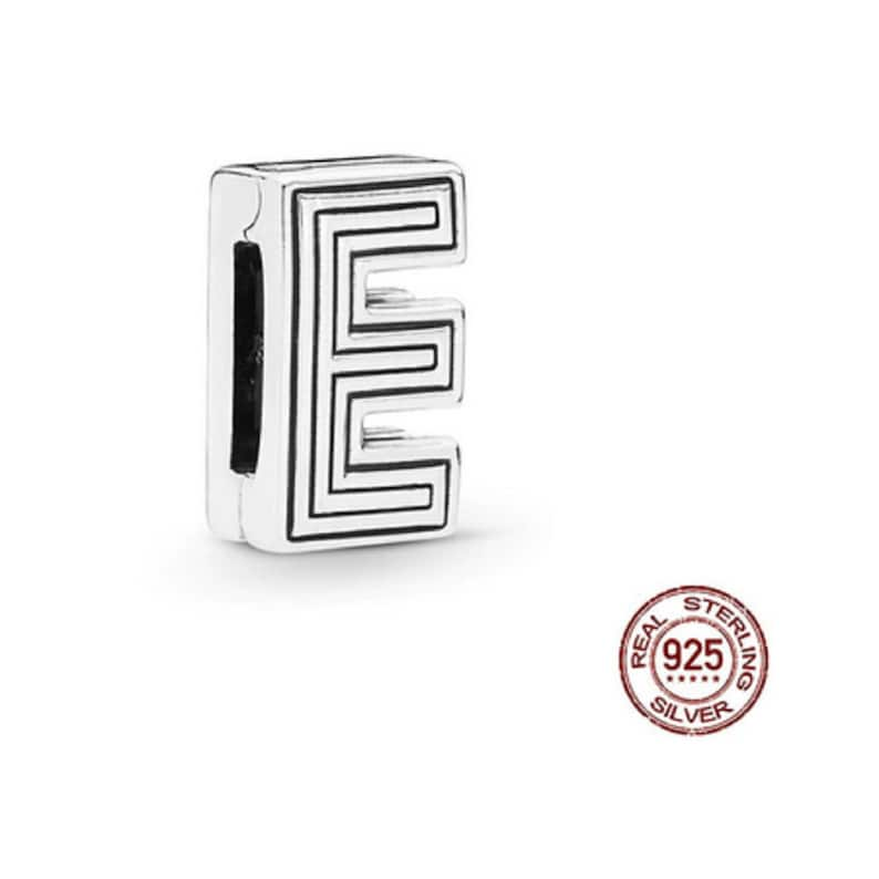 Ciondolo con clip per braccialetto originale Reflexions Alphabet, Ciondolo per braccialetto in rete riflettente con lettere dalla A alla Z, 26 lettere, Argento sterling per braccialetti S925 immagine 9