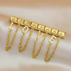 Nueva A-Z 26 Letra ajuste pulsera de encantos de enlace italiano de 9 mm, pulsera de momentos de encantos de cuentas de acero inoxidable de oro, joyería de pulsera de encantos del alfabeto