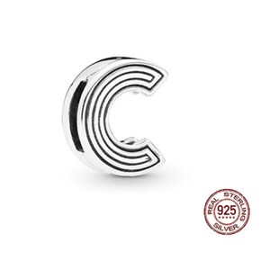 Ciondolo con clip per braccialetto originale Reflexions Alphabet, Ciondolo per braccialetto in rete riflettente con lettere dalla A alla Z, 26 lettere, Argento sterling per braccialetti S925 immagine 7