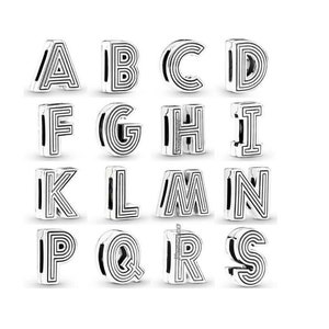 Ciondolo con clip per braccialetto originale Reflexions Alphabet, Ciondolo per braccialetto in rete riflettente con lettere dalla A alla Z, 26 lettere, Argento sterling per braccialetti S925 immagine 1