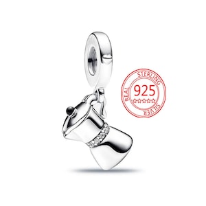S925 helle Moka Pot Charms Fit für Pandora Armband, S925 Sterling Silber Perlen Charme passt Momente Armband für Frauen Charm Schmuck