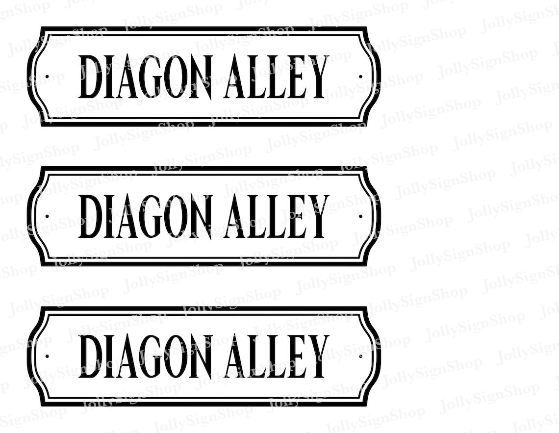 Diagon Alley Printable Street Sign DIGITAL Cheap Printable JPG Eco