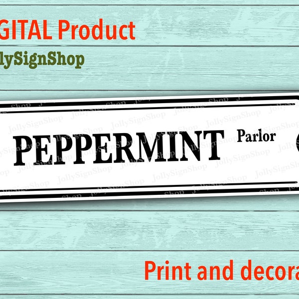 Peppermint Parlor Sign - Etsy