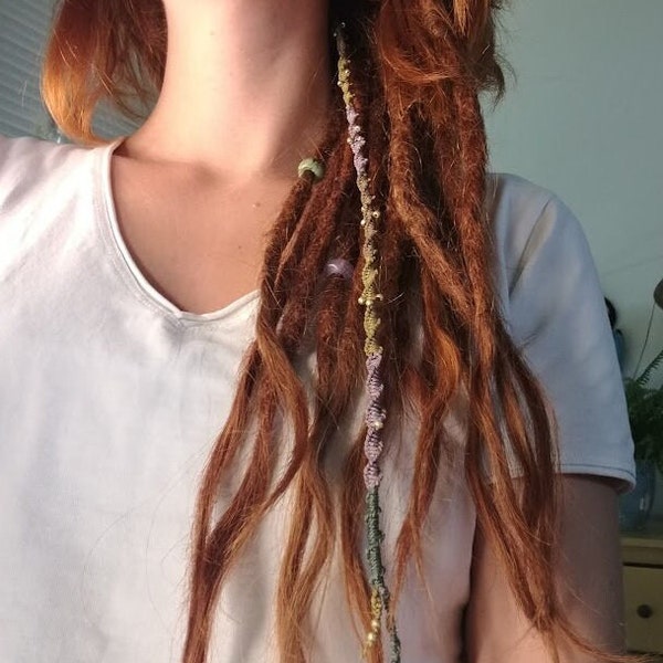 Dreadwrap - bruin/paars/groen/goud