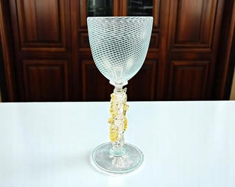 ムラーノ – 螺旋状のフィリグリーが施されたベネチアンガラスの聖杯