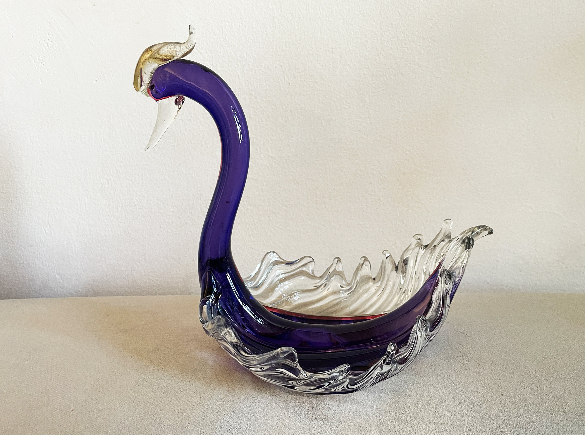 ムラーノ スワン　アルキメデセグソ グリーン アラバストロンガラスの白鳥彫刻 ムラーノ – 白鳥 – アルキメデ・セグソ - Etsy 日本