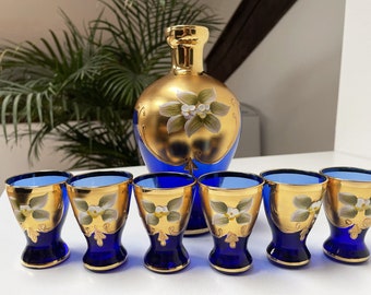 Bohemia - Vintage Carafe and 6 Liquor Glasses