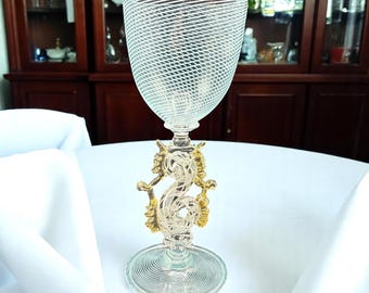 ムラーノ – 螺旋状のフィリグリーが施されたベネチアンガラスの聖杯