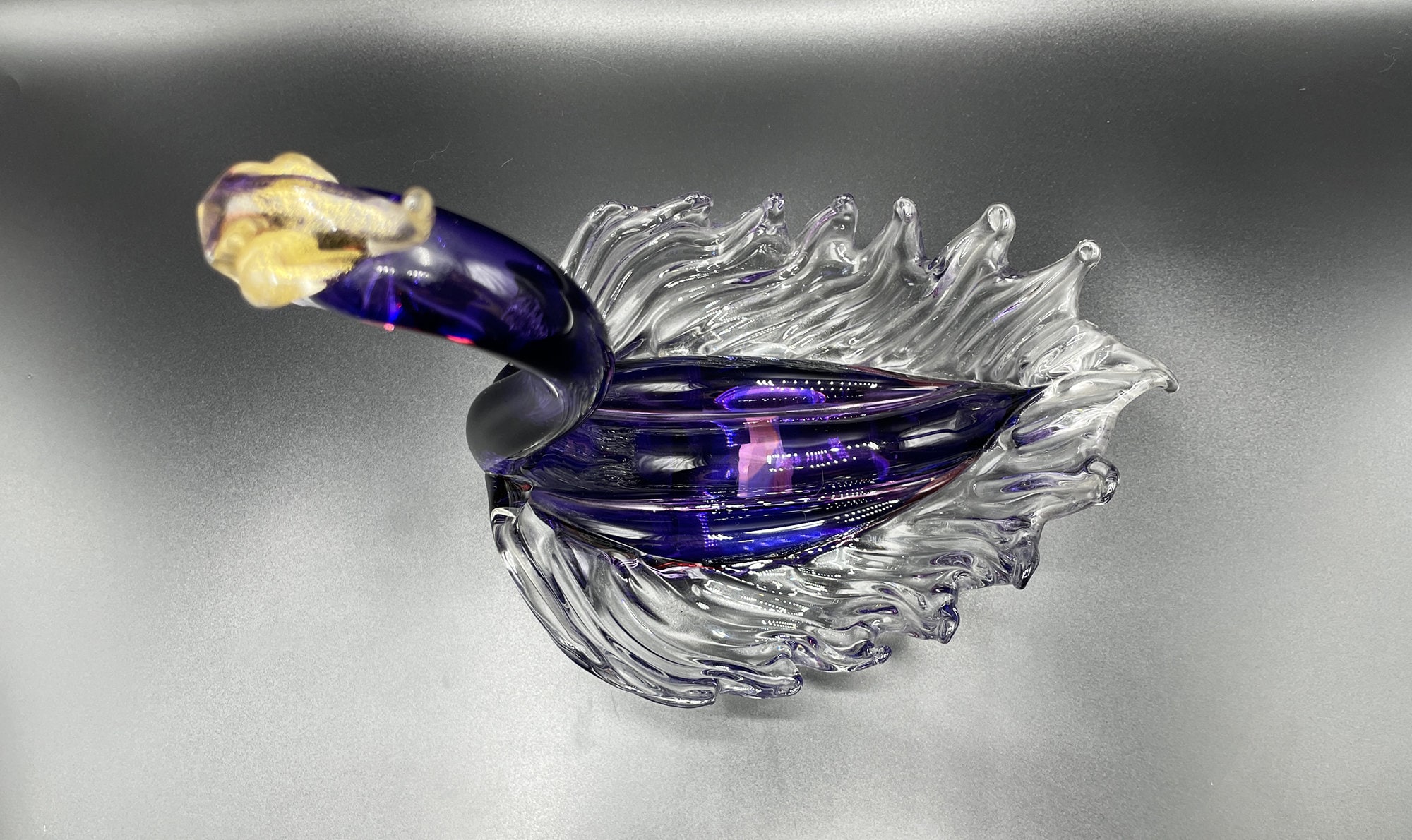 ムラーノ スワン アルキメデセグソ グリーン アラバストロンガラスの