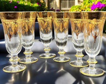 ❇希少❇ ムラーノ ベネチアングラス ワイングラス　金色 上美品⭐️ベネチアングラス-C】 ムラーノガラス murano 高級