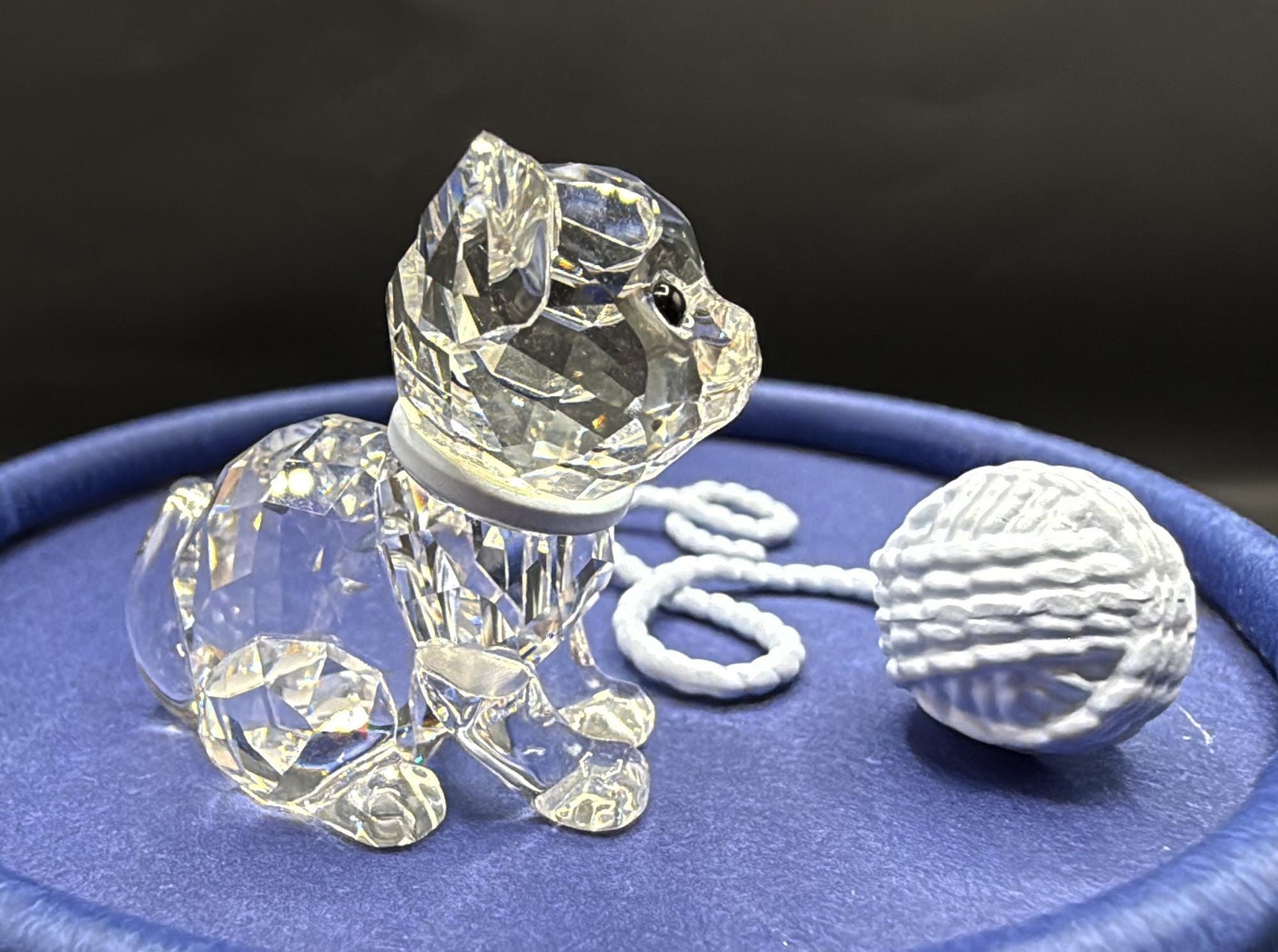 Swarovski Crystal Kitten and Ball - Etsy