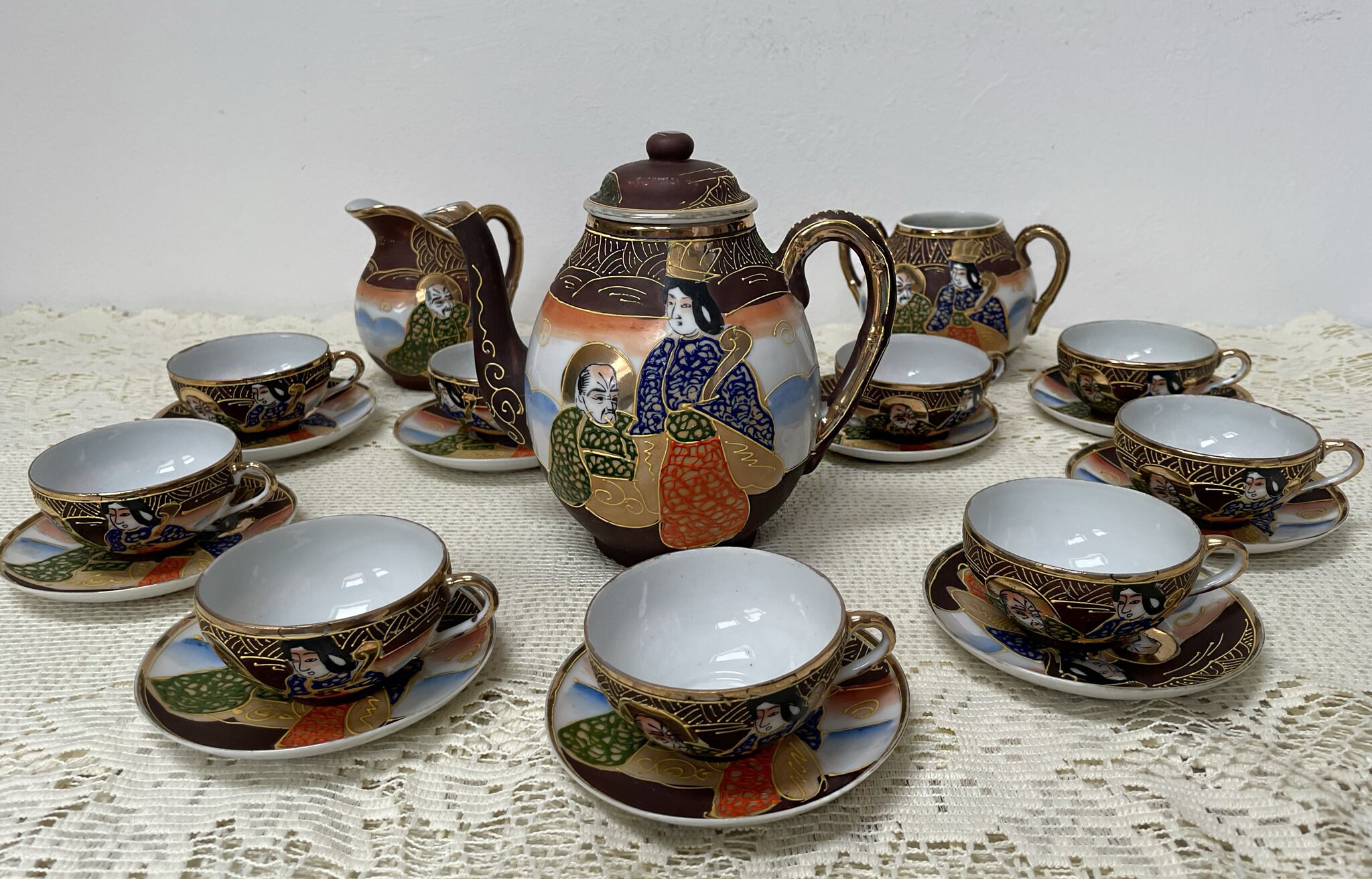Vintage Satsuma Fine Hand Painted Porcelain Coffee Set for Etsy