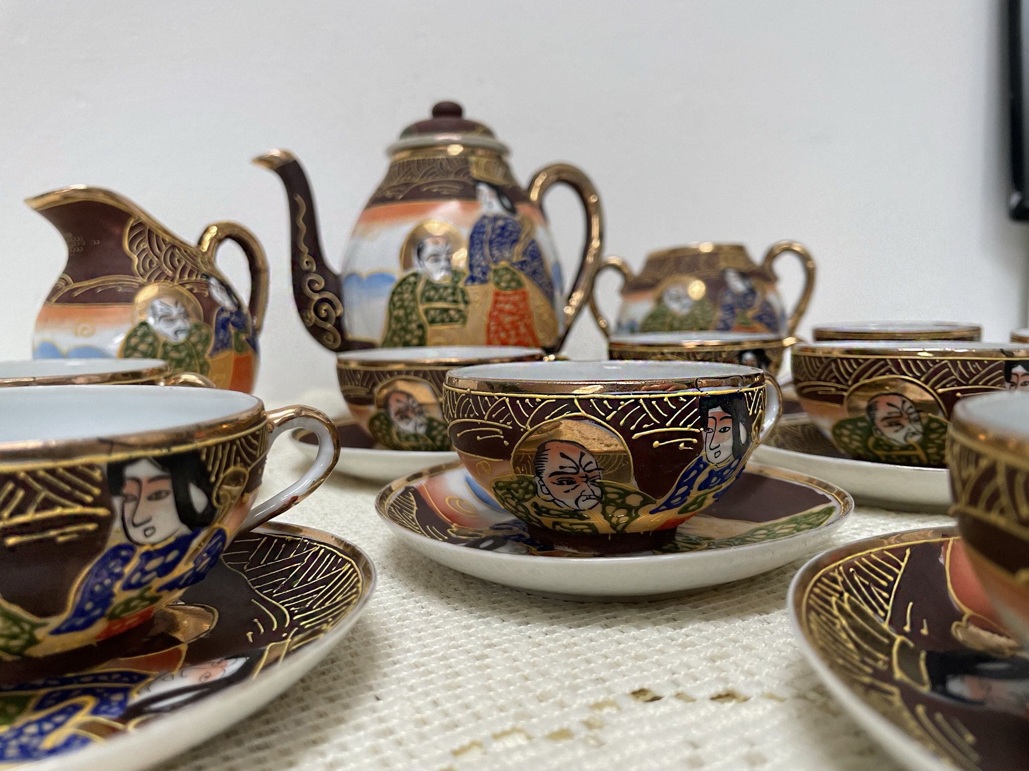 Vintage Satsuma Fine Hand Painted Porcelain Coffee Set for Etsy