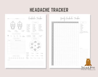 Migraine Tracker Printable: Health & Symptom Log (US Letter) (Digital Download)