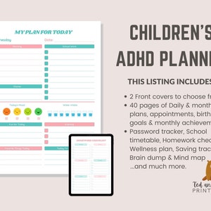 ADHD Planner For Kids | Kids Mental Health | Adhd journal for kids | Childrens Adhd Planner