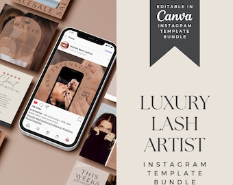 Lash Tech Instagram Post Vorlagen SOFORTIGER DOWNLOAD Lash Künstler Zitate Social Branding Kit Beauty Canva Templates Boho