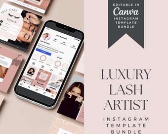 Lash Tech Instagram Post Vorlagen SOFORTIGER DOWNLOAD Lash Künstler Zitate Social Branding Kit Beauty Canva Templates Blush Pink