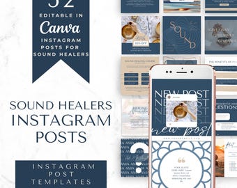 Sound Healing Social Media Template | Sound Bath | Customizable Canva Designs for Energy Healing Business Marketing & Content