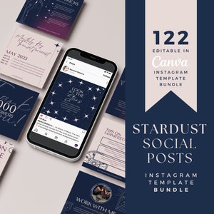 Spiritual Instagram Post Templates, Mystical Instagram Templates, Moon Magic Social Media, Crystal, Astrology, Zodiac, Healing Energy Posts