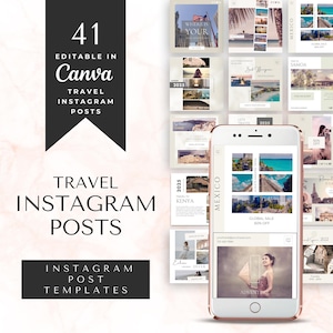 Travel Instagram Templates | Travel Agent Posts, Influencer & Blogger Designs, Vacation Resort Layouts, Social Media Toolkit