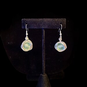 Handmade Fair Trade African sea glass drop earrings