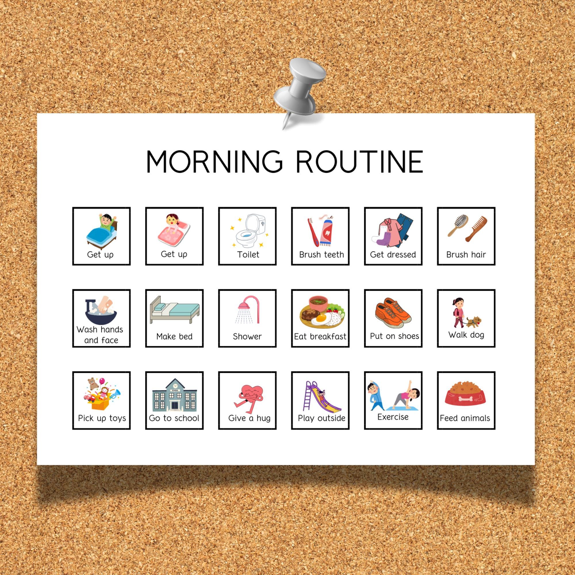 Printable Daily Routine for Kids,toddler, Preschool Routine Chart - Etsy