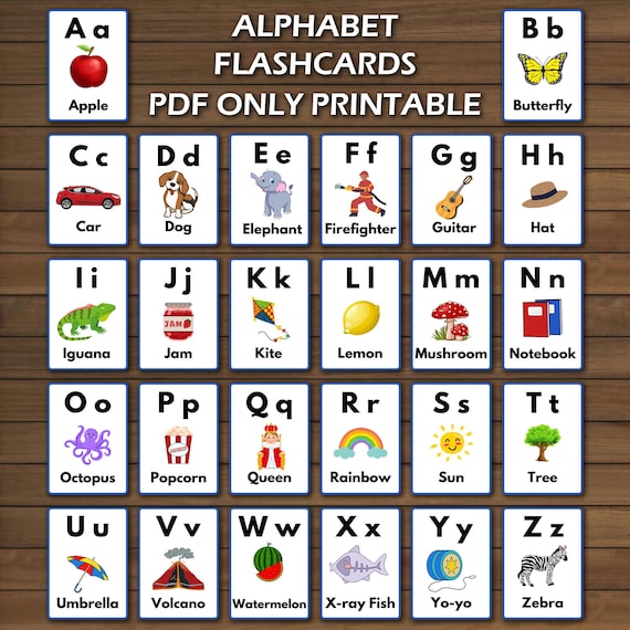 Alphabet Flashcards for Preschoolers | Educational Printable