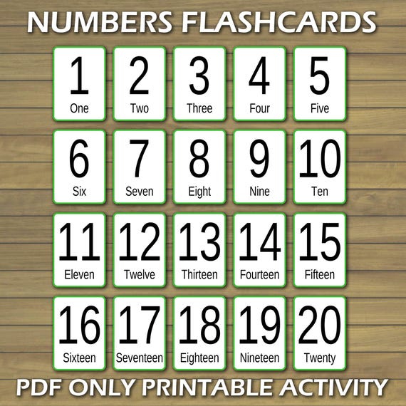 Number Flashcards for Kids - 1 to 20 - Preschool Learning Cards