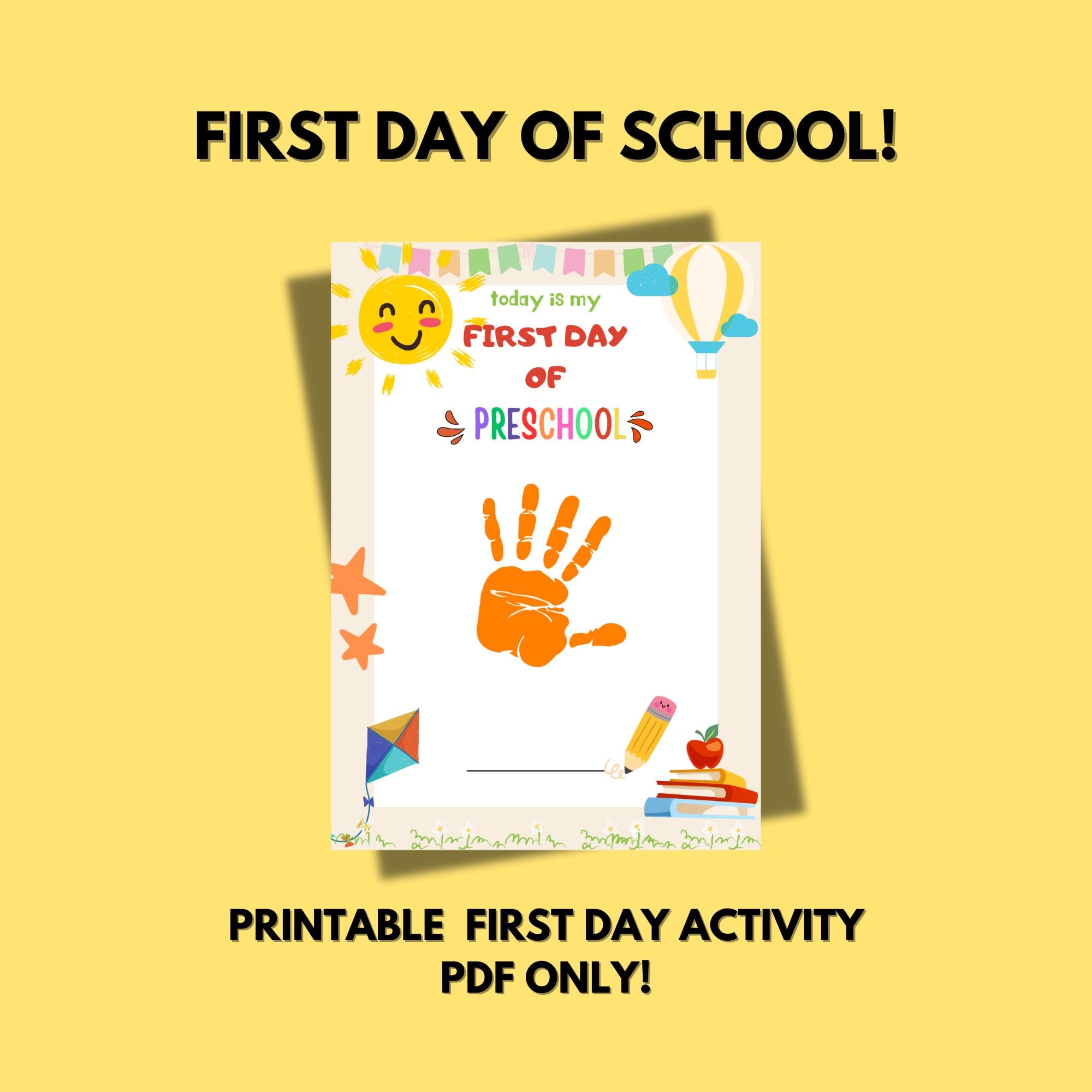First Day of School Handprint Craft - Printable PDF - Etsy