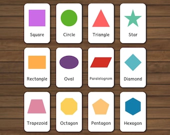 Printable Geometric Shapes Flashcards | Educational Cards for Toddlers & Preschoolers
