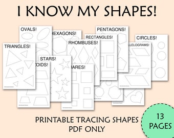 Tracing Activity  | Geometric Shapes Practice | Preschool Learning Printable