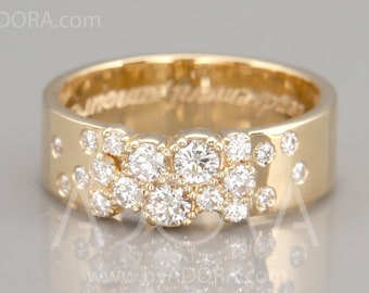 Handmade Diamond Cluster Ring | Cluster Diamond Engagement Ring | Multi Diamond Ring | Women Wide Gold Ring