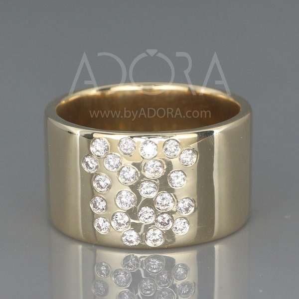 14k Gold Handmade Diamond Cluster Ring | Cluster Diamond Engagement Ring | Multi Diamond Ring