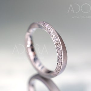 Handmade 14K White Gold Mobius Ring set with Diamonds | Diamonds Mobius Ring | 14k White Gold Mobius Wedding Ring | diamond engagement ring