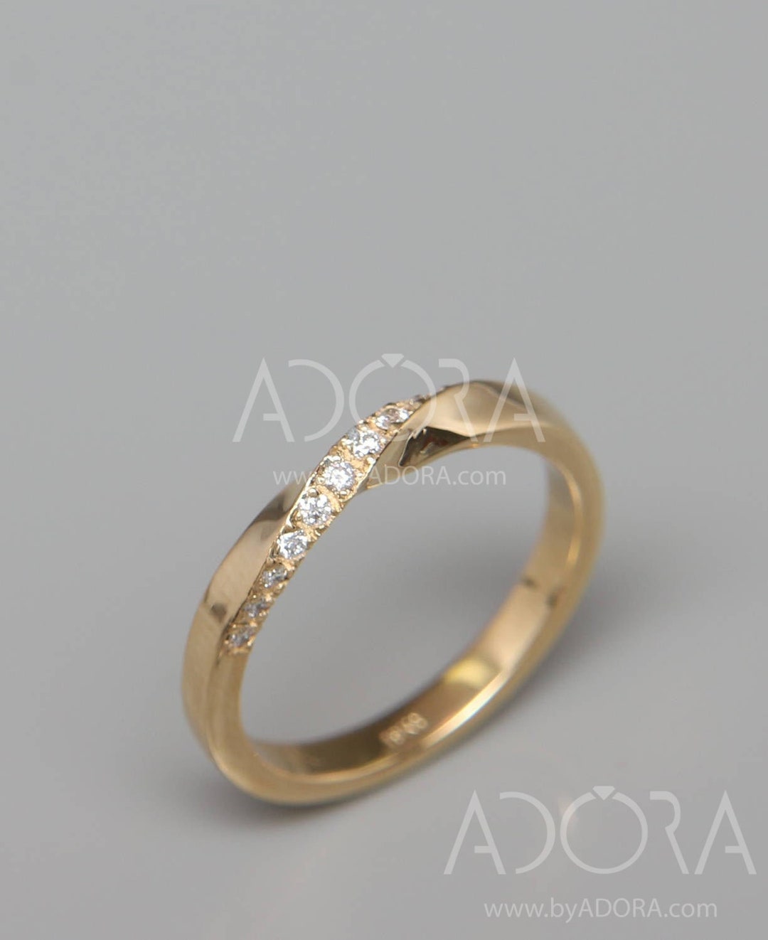 Mobius Gold Handmade 14k Gold Mobius Ring Set With Diamonds | Diamonds Mobius Ring ...