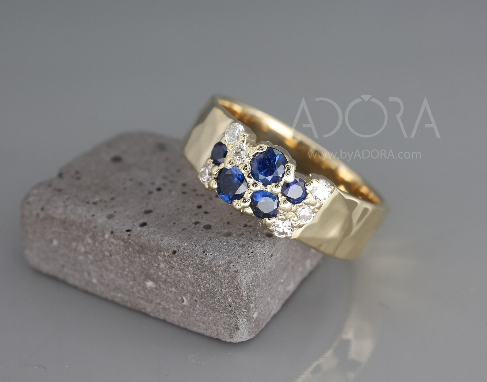 Handmade Blue Sapphire Cluster Ring | Diamond Cluster Ring | Cluster ...