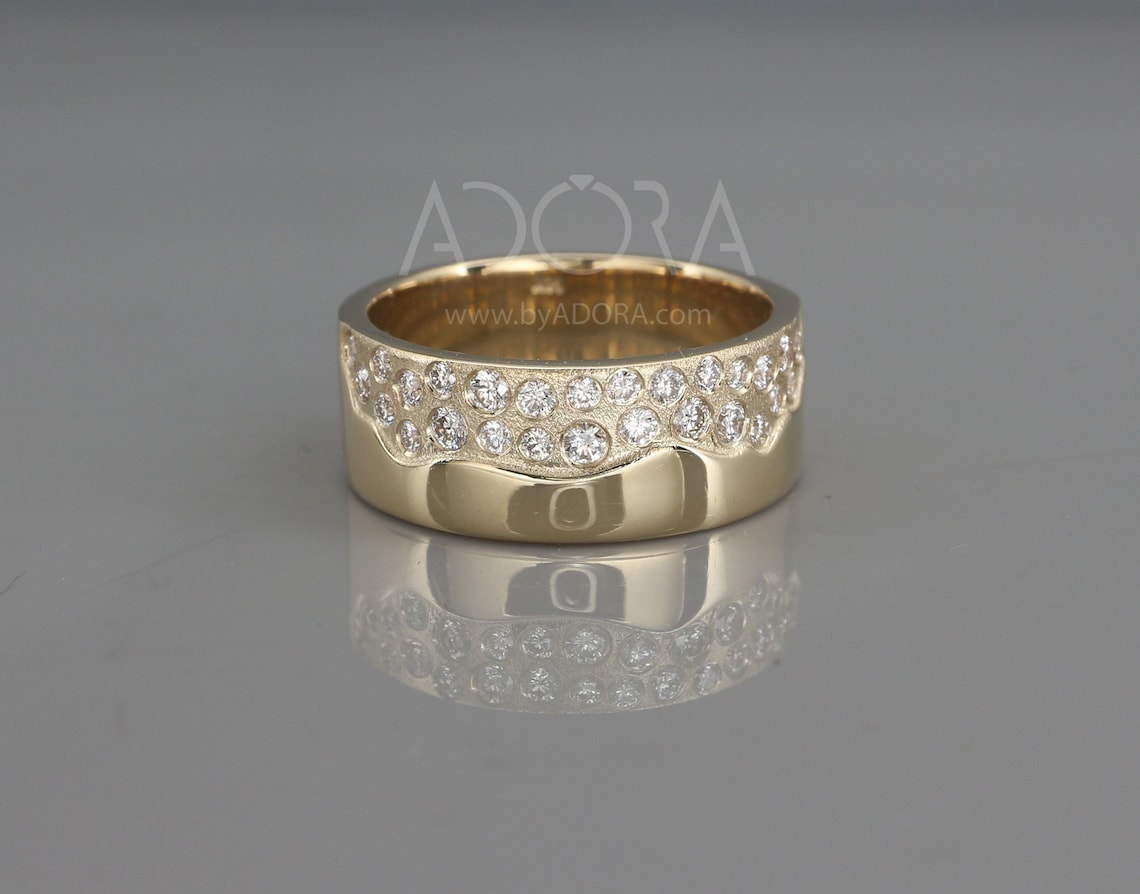 Handmade 14k Gold Multi Stone Diamonds Ring Diamonds Cluster - Etsy