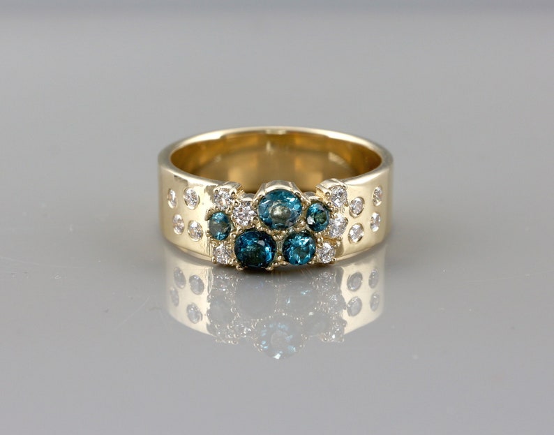 London Blue Topaz Cluster Ring | Diamond Cluster Ring | Cluster ...