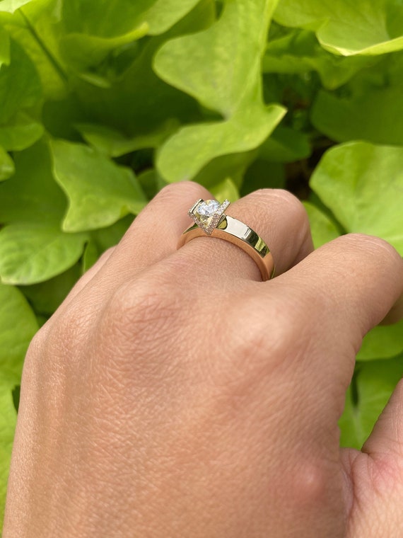 Solid 14k Yellow Gold Lab Created Blue Sapphire Stud Earrings 並行輸入品 AFFY 1 Carat 6.5MM Lab Grown Diamond Solitaire Wedding Ring for