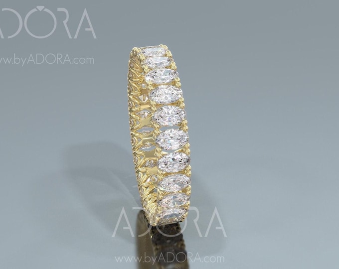 Featured listing image: Oval Cut Diamond Eternity Ring: Lab Grown, 10K-18K Gold