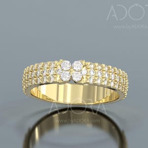 Handmade 14k Gold Multi Diamond Ring | Cluster Diamond Engagement Ring ...